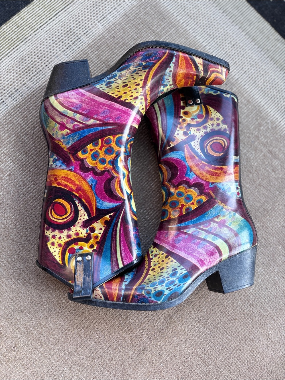Corkys Nomad Yippy Western Style Rain Boots Water Resistant Rubber Size 9 - Picture 7 of 9